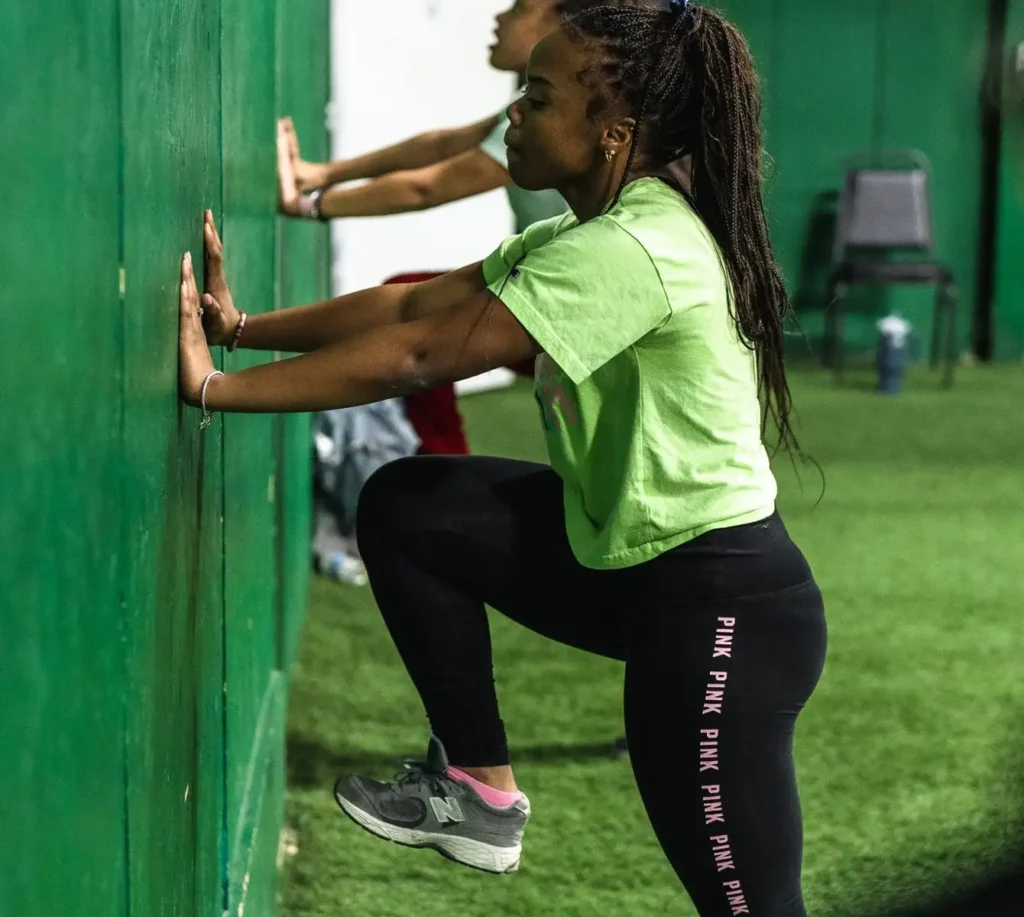 teenage girls going through a sports training program in the metro east